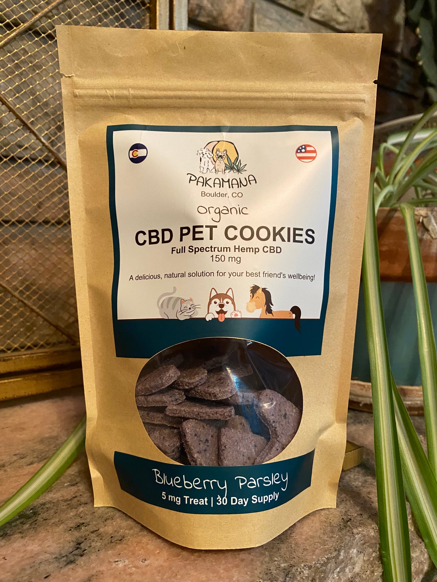 CBD Pet Treats - Blueberry Parsley (Large - 30 cookies)