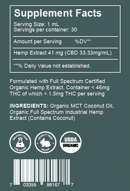Pet CBD Full Spectrum Hemp Extract 1000mg Tincture